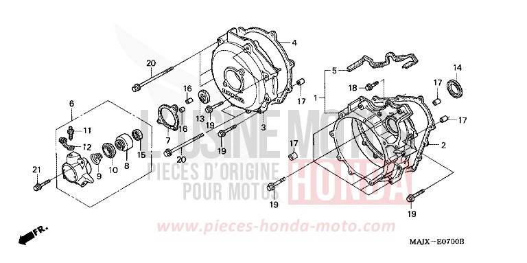 CLUTCH COVER for Pan-European ABS MIDDY BLUE METTALIC (B162) from 2000